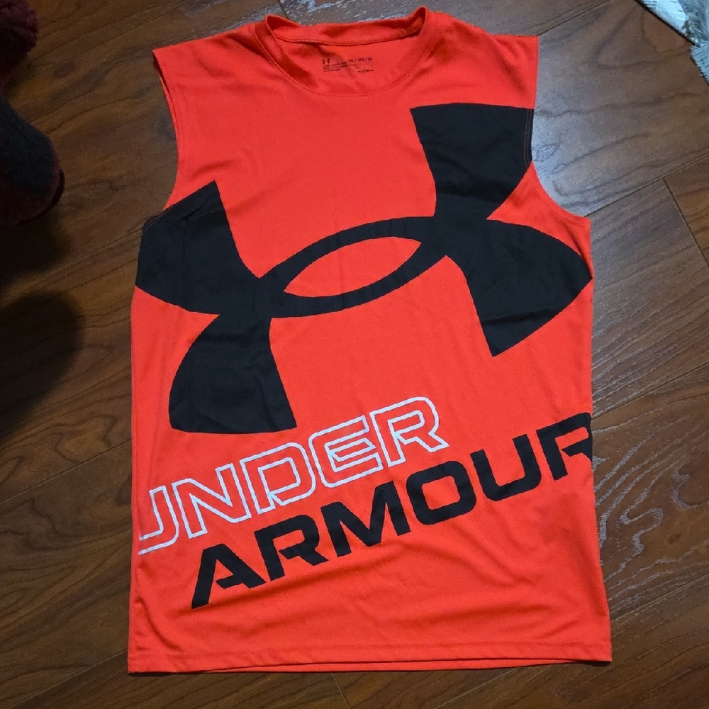 Under Armour Kids Red and Black Sleeveless Shirt